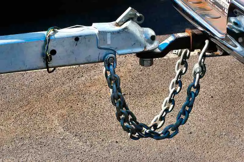 Safety chain used to secure the boat trailer