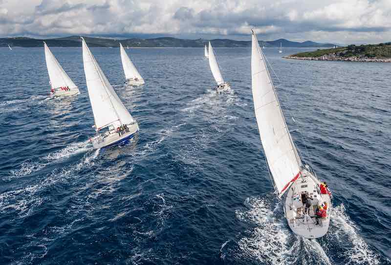 The sailing race. Team-Building Activities on a Boat